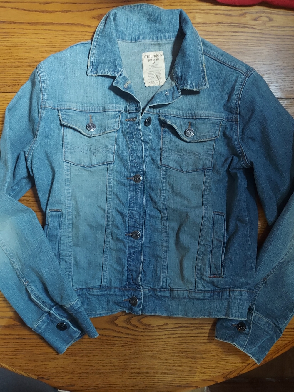 Maurices Classic Light Blue Denim Jacket with Button Front
